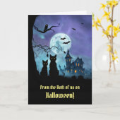 Halloween van Both of Us heeft twee zwarte katten  Kaart (Gele Bloem)
