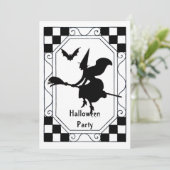 Halloween van de  zwarte en witte witch kaart (Staand voorkant)