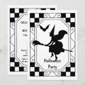 Halloween van de  zwarte en witte witch kaart (Voorkant / Achterkant)