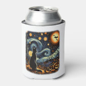 Halloween Van Gogh Sterrennacht Black Cat Pumpkins Blikjeskoeler (Blikje Voorkant)
