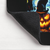 Halloween Van Gogh Sterrennacht Black Cat Pumpkins Muismat (Hoek)