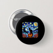 Halloween Van Gogh Sterrennacht Black Cat Pumpkins Ronde Button 5,7 Cm (Voorkant /achterkant)
