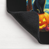Halloween Van Gogh Sterrennacht Black Cat Witch Ha Muismat (Hoek)
