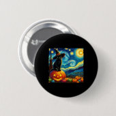 Halloween Van Gogh Sterrennacht Black Cat Witch Ha Ronde Button 5,7 Cm (Voorkant /achterkant)