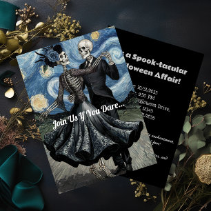 Halloween Van Gogh Sterrennacht Skeletten Dansen Kaart