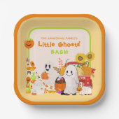 Halloween van Little Ghosts Kinderen Papieren Bordje (Voorkant)