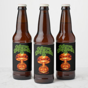 Halloween van Massavernietiging Kern Jack-o'-Lant Bier Etiket