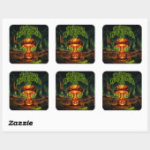 Halloween van massavernietiging Radioactieve Pompo Vierkante Sticker (Vel)