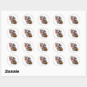 Halloween varkens en pompoen boeken ronde sticker (Vel)