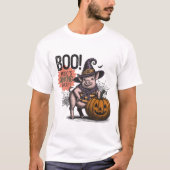 Halloween varkens en pompoen boeken t-shirt (Voorkant)