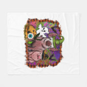 Halloween Varkens Fleece Deken (Voorkant (Horizontaal))