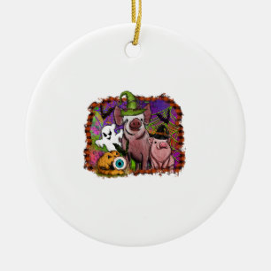 Halloween Varkens Keramisch Ornament
