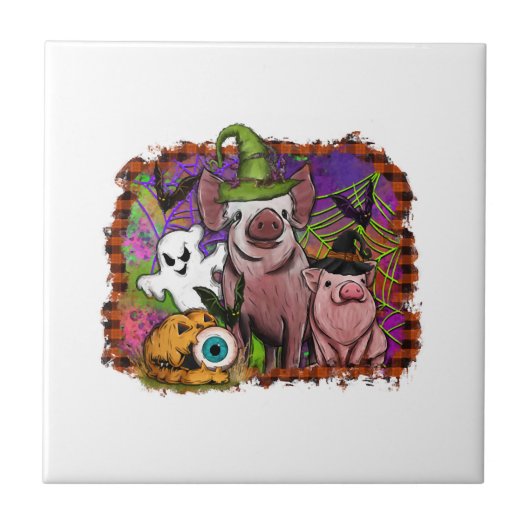 Halloween Varkens Tegeltje (Voorkant)