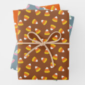 Halloween veelkleurige Candy Corn Inpakpapier Vel (In situ)