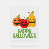 Halloween Vegan Happy Halloween Pompoen Vegetarisc Acryl Bord (Voorkant)