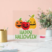 Halloween Vegan Happy Halloween Pompoen Vegetarisc Acryl Bord (Huwelijk)