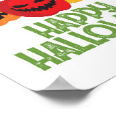 Halloween Vegan Happy Halloween Pompoen Vegetarisc Poster (Hoek)