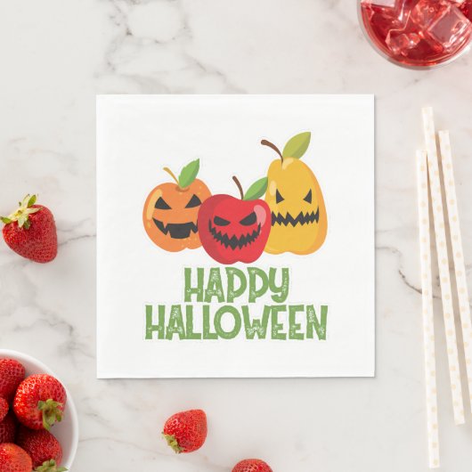 Halloween Vegan Happy Halloween Pompoen Vegetarisc Servet (Insitu)