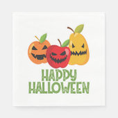 Halloween Vegan Happy Halloween Pompoen Vegetarisc Servet (Voorkant)