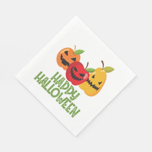 Halloween Vegan Happy Halloween Pompoen Vegetarisc Servet (Hoek)