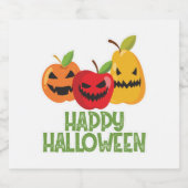 Halloween Vegan Happy Halloween Pompoen Vegetarisc Sparkling Wijnetiket (Enkel label)