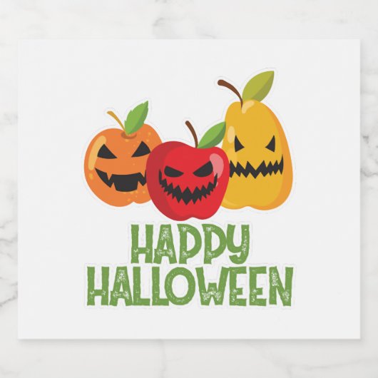 Halloween Vegan Happy Halloween Pompoen Vegetarisc Sparkling Wijnetiket (Enkel label)