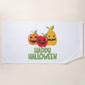 Halloween Vegan Happy Halloween Pompoen Vegetarisc Strandlaken (Voorkant)