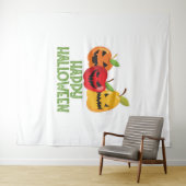 Halloween Vegan Happy Halloween Pompoen Vegetarisc Wandkleed (In Situ (horizontaal))