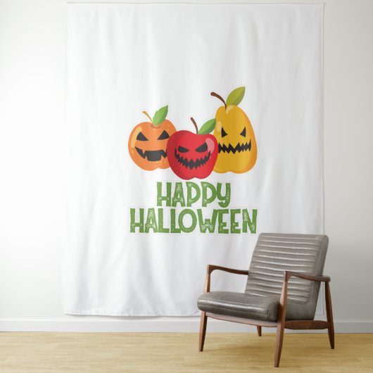 Halloween Vegan Happy Halloween Pompoen Vegetarisc Wandkleed (In situ)