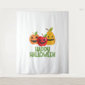 Halloween Vegan Happy Halloween Pompoen Vegetarisc Wandkleed (Voorkant)