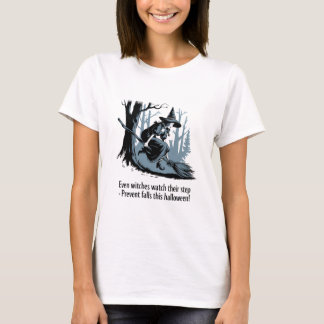 Halloween veiligheid met een heks t-shirt