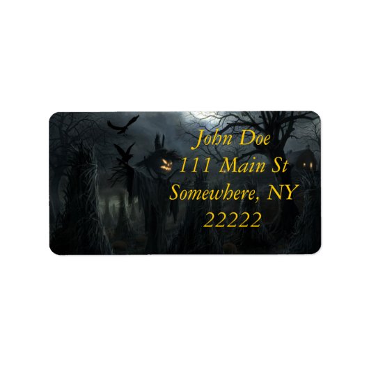 Halloween veld des doods etiket (Voorkant)