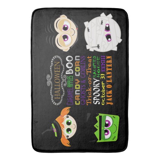 Halloween-Verdragen en -rechten Badmat (Voorkant Verticaal)