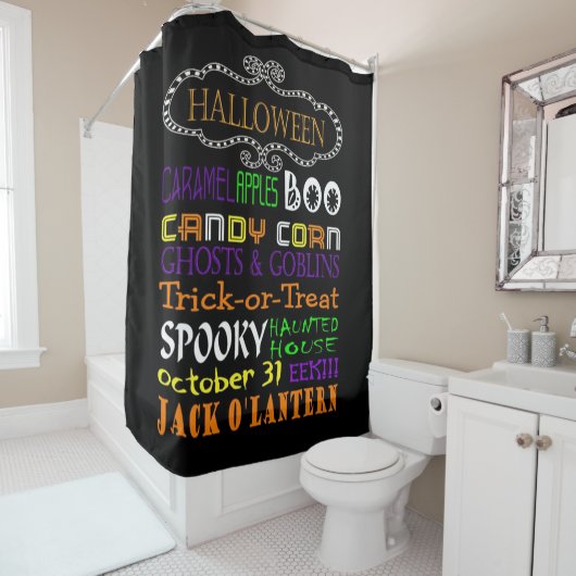 Halloween-Verdragen en -rechten Douchegordijn (In situ)