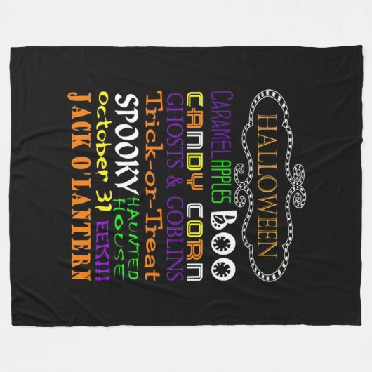 Halloween-Verdragen en -rechten Fleece Deken (Voorkant (Horizontaal))