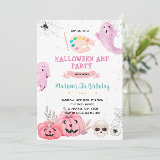 Halloween-verfpartij Kaart (Staand voorkant)