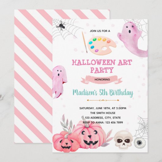 Halloween-verfpartij Kaart (Voorkant / Achterkant)