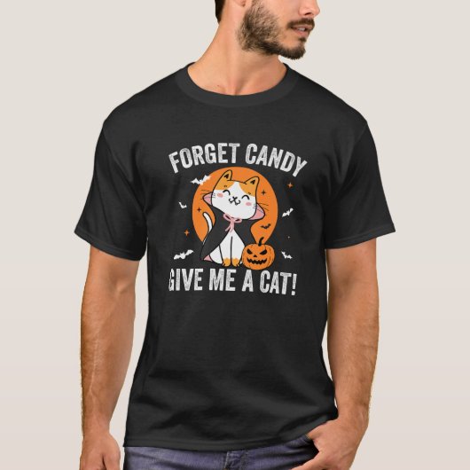 Halloween Vergeet Snoep Geef Mij Kat Grappig Boo G T-shirt (Voorkant)
