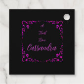 Halloween vergiftigt paarse magische rand met sche bedankjes labels (Achterkant)