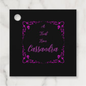 Halloween vergiftigt paarse magische rand met sche bedankjes labels (Voorkant)