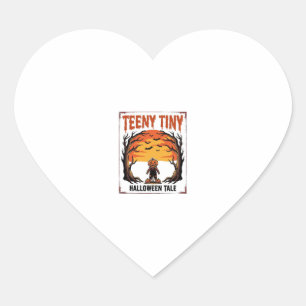 Halloween-verhaal Teeny Tiny Spooky Vintage Scene_ Hart Sticker