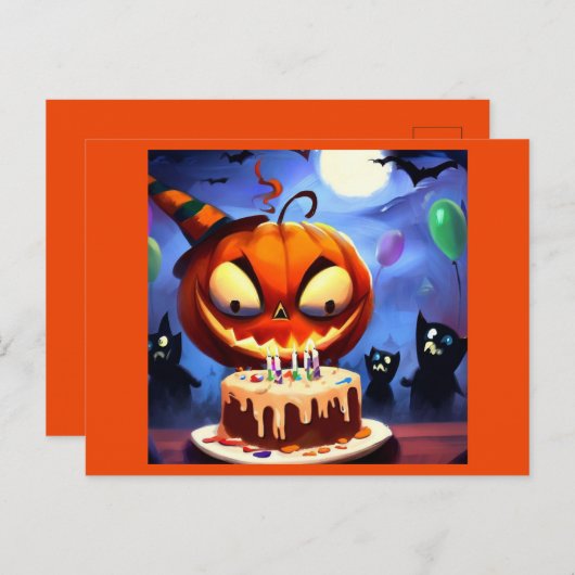 Halloween - Verjaardag 3 Briefkaart (Voorkant / Achterkant)