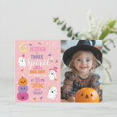 Halloween Verjaardag 3e Meisjes Party Geesten Pomp Kaart (Staand voorkant)