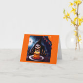 Halloween - Verjaardag 4 Kaart (Gele Bloem)