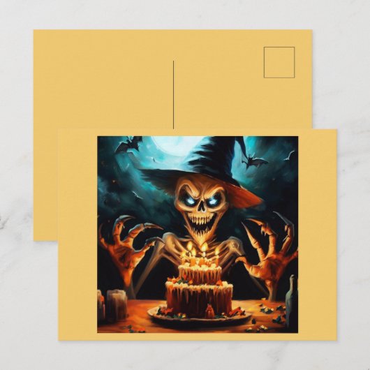 Halloween - Verjaardag 6 Briefkaart (Voorkant / Achterkant)