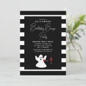 Halloween Verjaardag Booze Party Grappige Ghost Kaart (Staand voorkant)