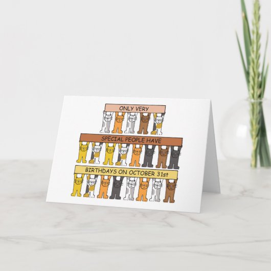 Halloween Verjaardag Cartoon Kaart (Voorkant)