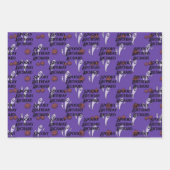 Halloween Verjaardag Custom Tekst Spooky Ghosts 3 Inpakpapier Vel (Voorkant 3)