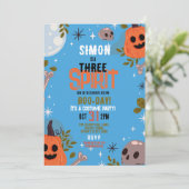 Halloween Verjaardag Drie Jongens Party Ghosts Bla Kaart (Staand voorkant)
