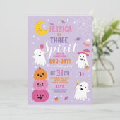 Halloween Verjaardag DRIE Meisjes Party Geesten Pa Kaart (Staand voorkant)